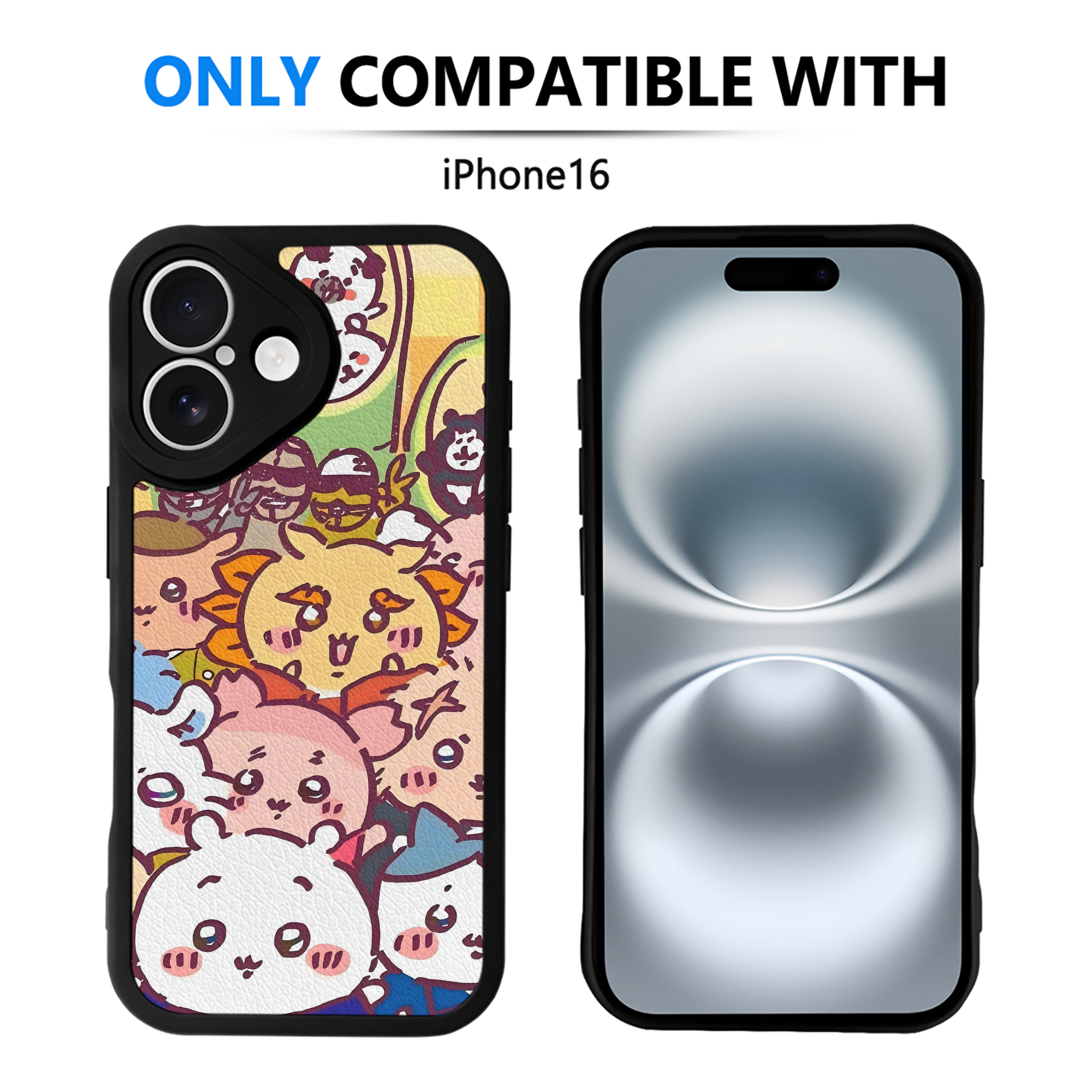 （画像用） ちいかわ Chii-kawa 【iPhone 16シリーズ対応】シリコンスマホケース（レザー調） 材質：シリコン